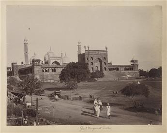 (INDIA/CEYLON [SRI LANKA]--BOURNE/SHEPHERD/SCOWEN/SKEEN) Album with approx. 60 photos: Jaipur, Agra, Lucknow, Darjeeling & Mt. Everest.